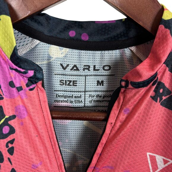 Varlo Paint Splatter Full Zip Short Sleeve Cycling Jersey Top Women's Medium - Picture 3 of 5